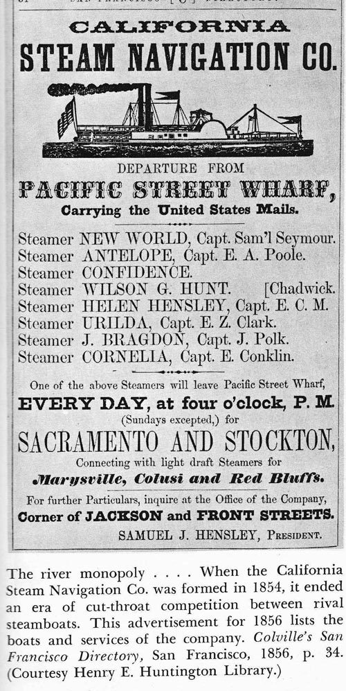 California Steam Navigation Ad.