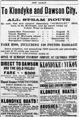 Ad for the Gold Fields 1897.