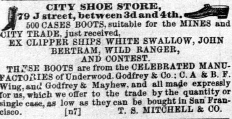 Received per White Swallow November 29, 1853 ad.