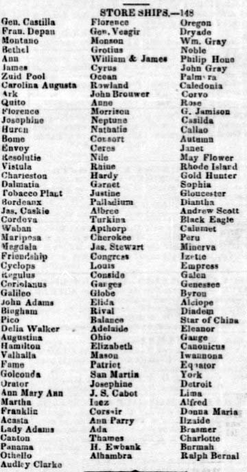 DAC Storeships in the Port of San Francisco November 1, 1851