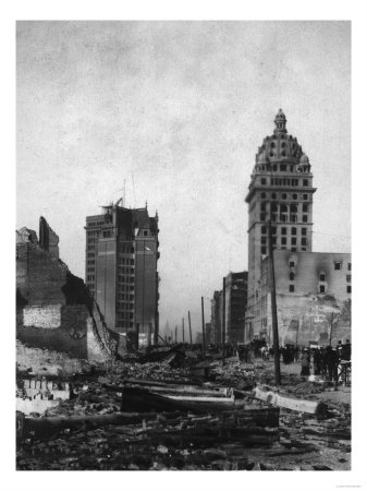 Call and Chronicle Buildings after the 1906 Fire and Earthquake.