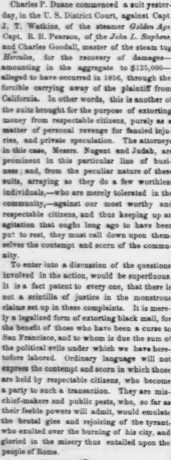 Charles Goodall, Daily Alta California, August 14, 1860.