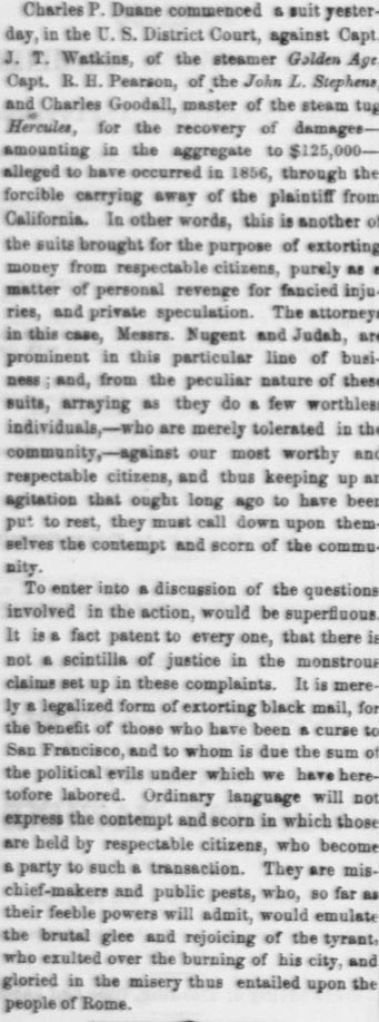 Charles Goodall, Daily Alta California, August 14, 1860.