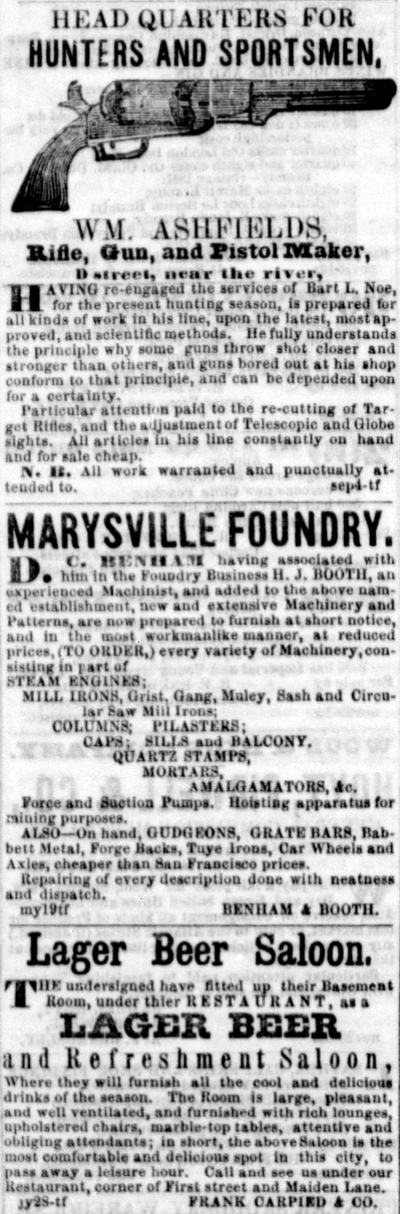 Advertisements from 1855.