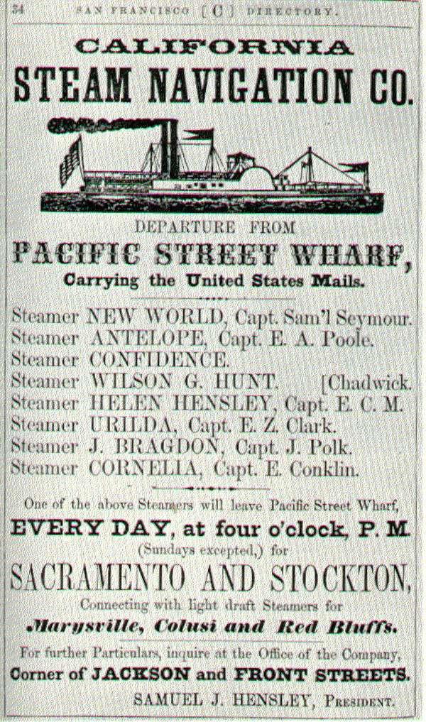 Advertisement from the Daily Alta California.