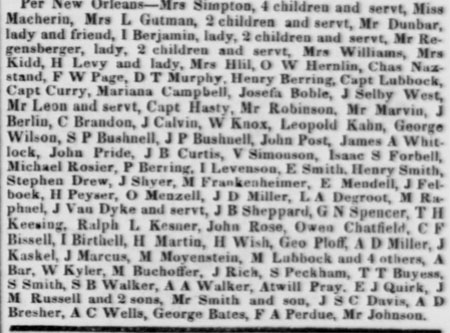 Arrival of the New Orleans, Daily Alta California, March 7, 1851.