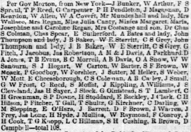 Passengers by the Ship Governor Morton, July 15, 1852.