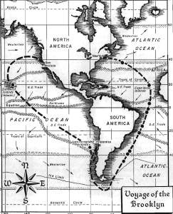 Map of the Voyage of the Brooklyn.