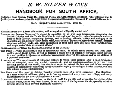 Handbook for South Africa 1876.