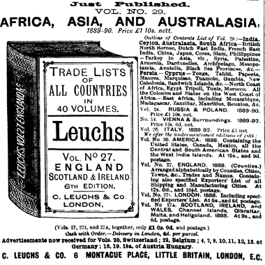 Trade Lists from 1889.