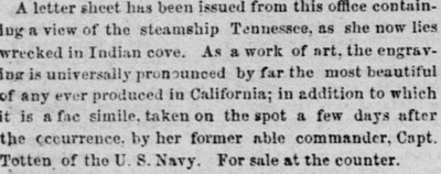 Letter sheet of the wreck of the Tennessee.