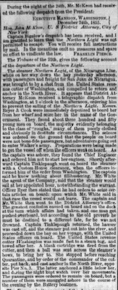 Daily Alta California January 20 1856 Steamer Northern Light.