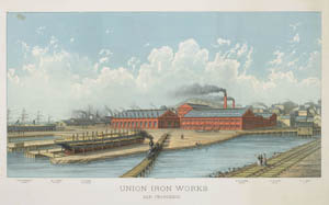 Union Iron Works in San Francisco from University of California Collection.