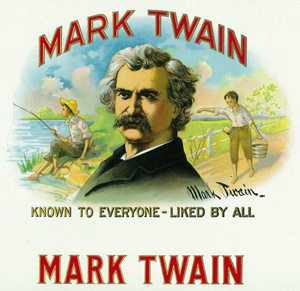 Mark Twain Brand Cigar Box Label.